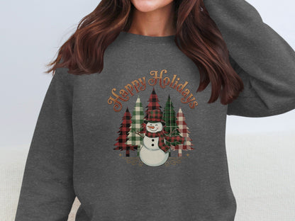 Festive Snowman Happy Holidays Sweatshirt Apparel