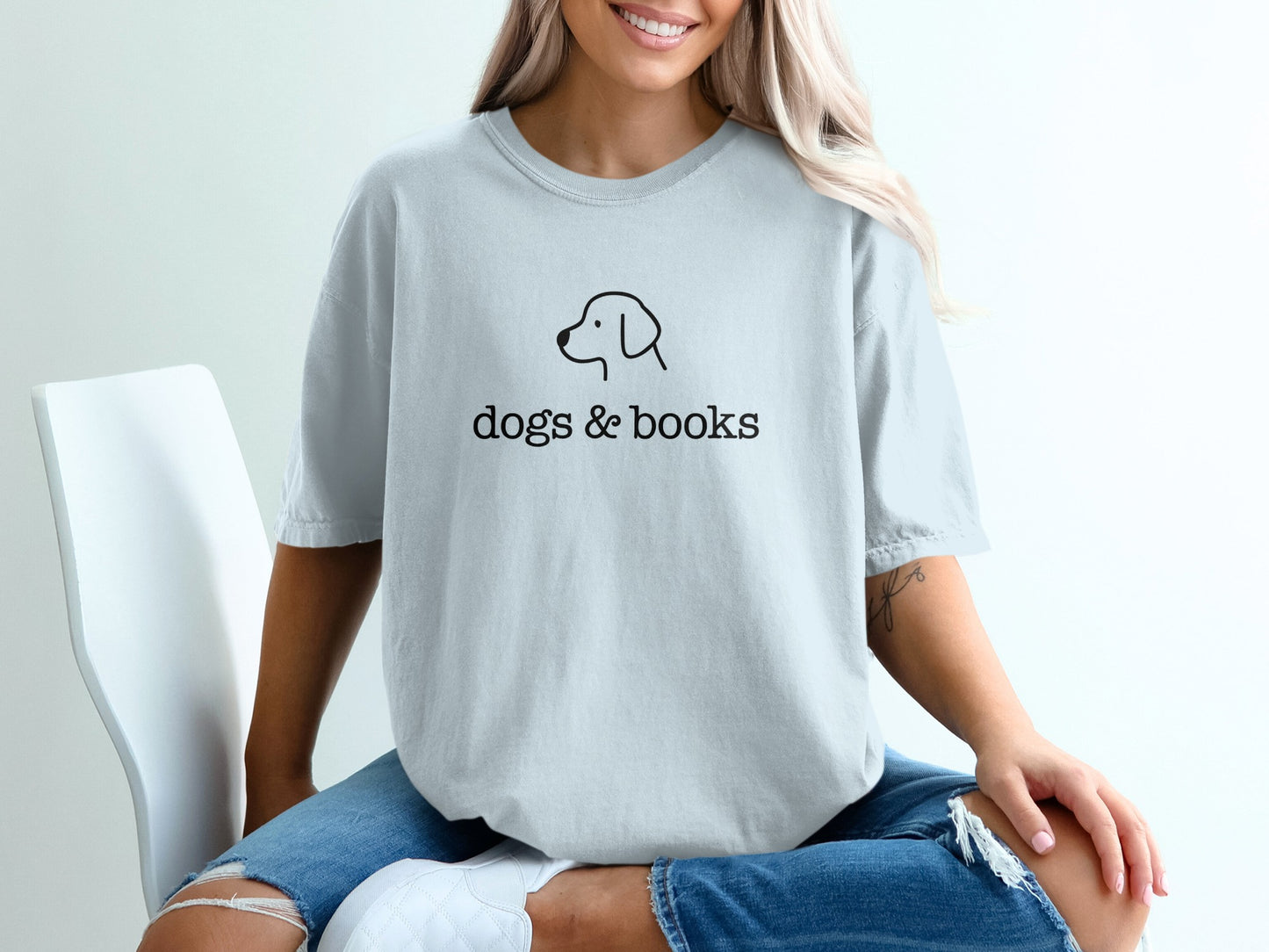 Dogs and Books Graphic Tee Shirt product type