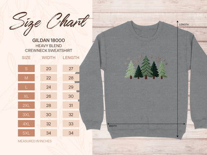 Festive Evergreen Trees Graphic Sweatshirt
