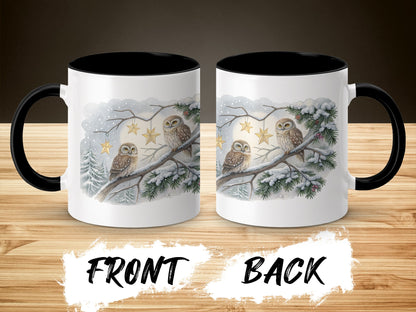 Winter Owl Snowy Forest Scene Coffee Mug