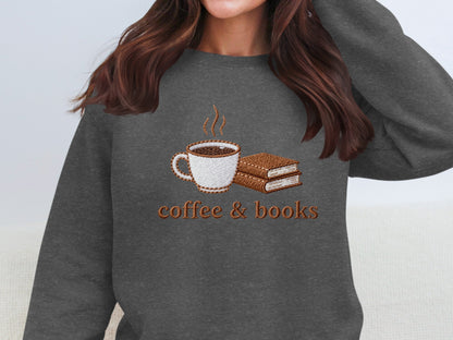 Cozy Coffee and Books Graphic Sweatshirt