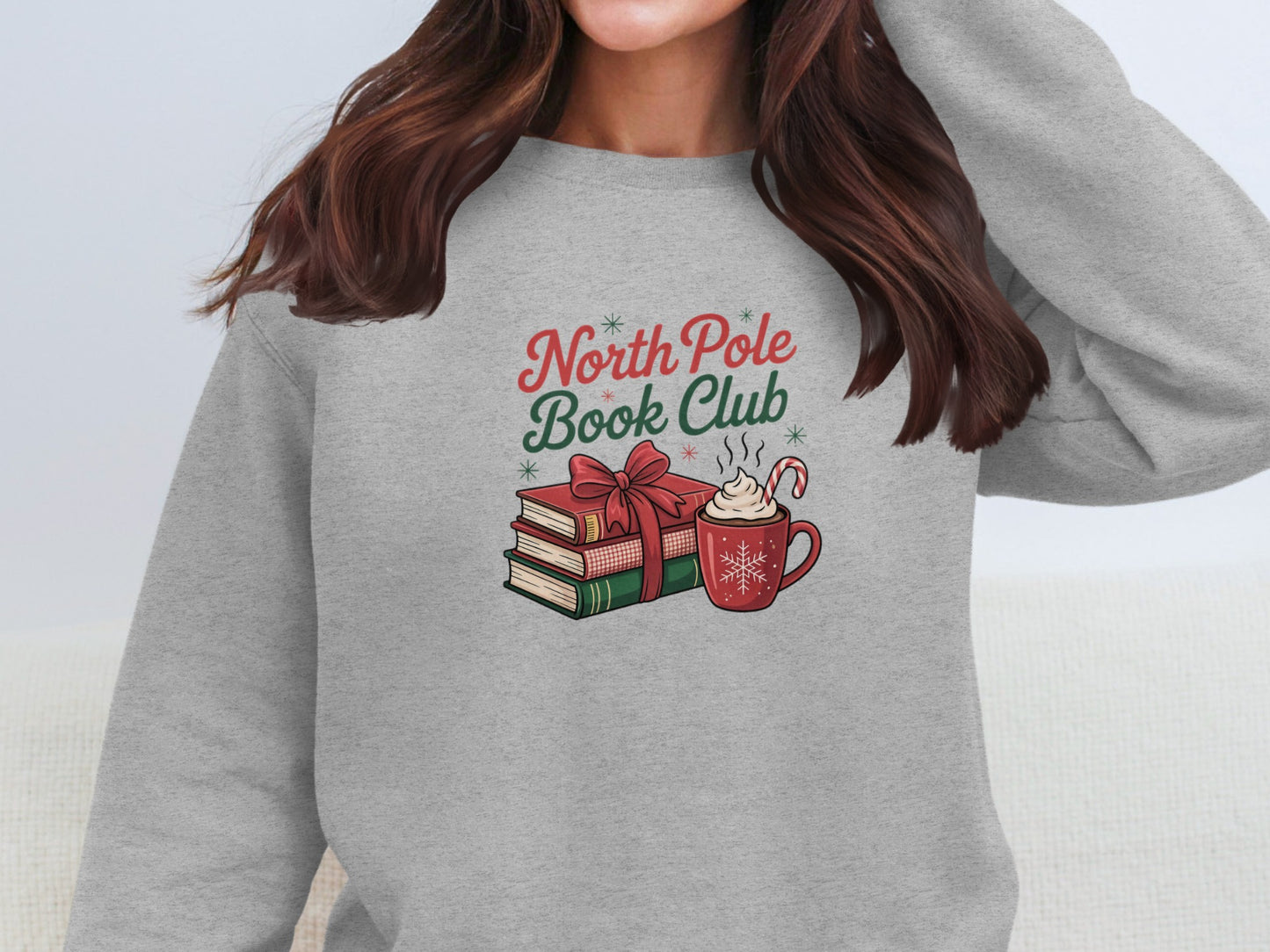North Pole Book Club Cozy Sweatshirt Perfect for Winter