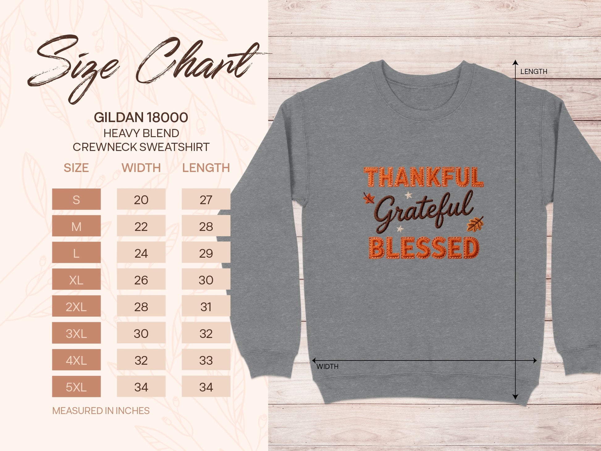 Thankful Grateful Blessed Crewneck Sweatshirt
