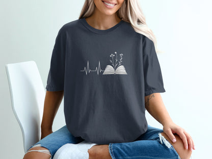 Heartbeat with Open Book Graphic T-Shirt product