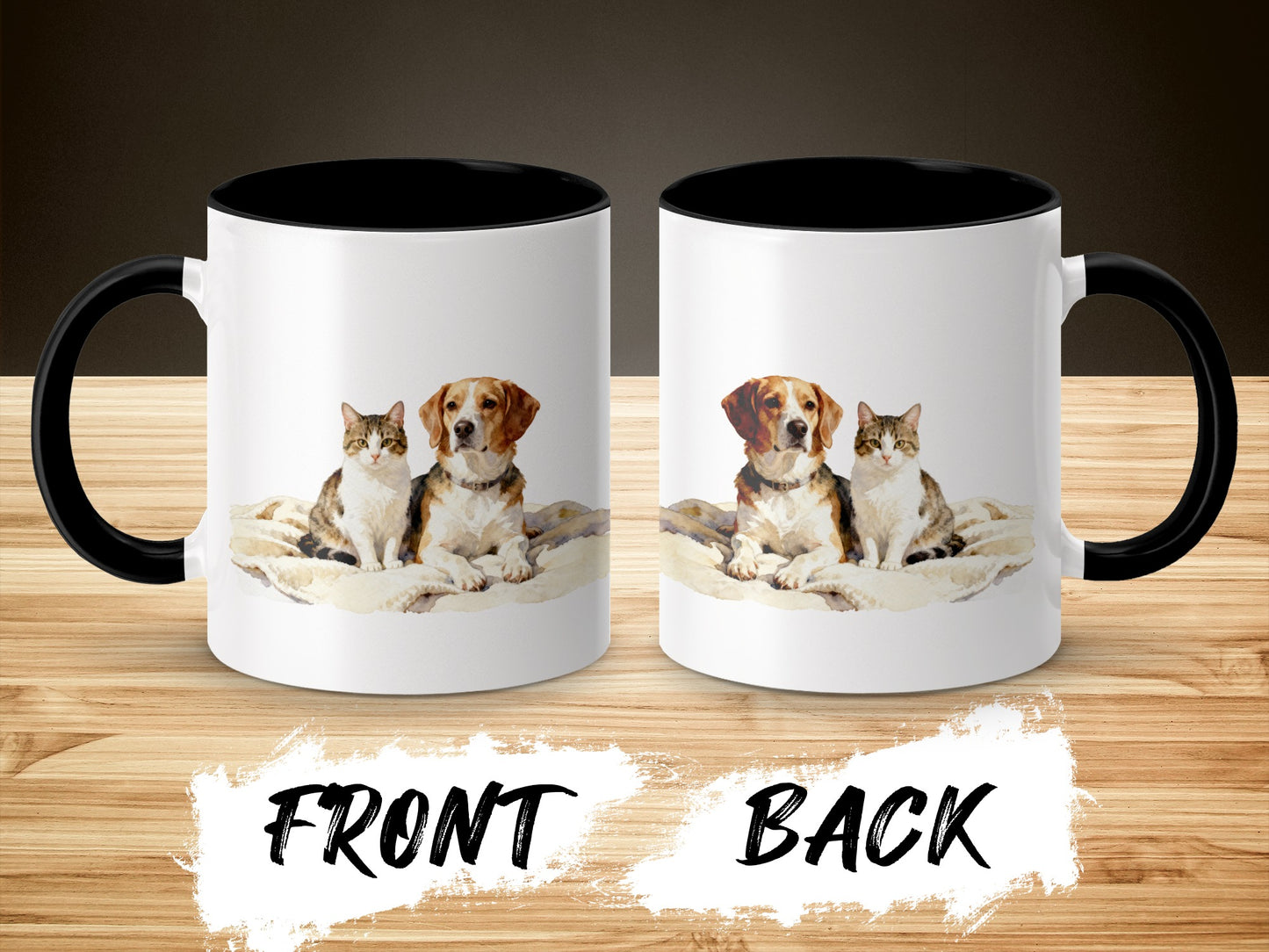Adorable Cat and Dog Print Ceramic Coffee Mug product type