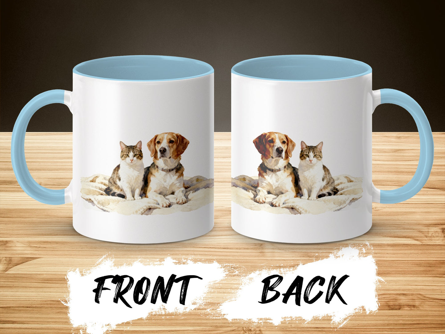 Adorable Dog and Cat Design Ceramic Mug Gift product