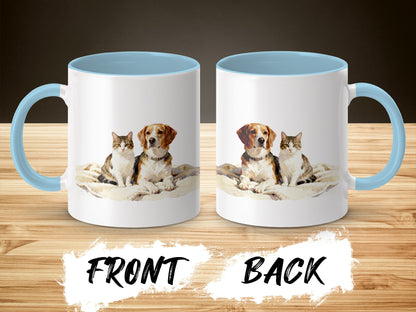 Adorable Dog and Cat Design Ceramic Mug Gift product