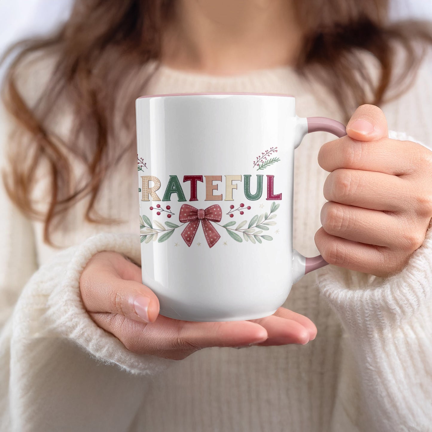 Grateful Christmas Holiday Coffee Mug for Winter Mornings