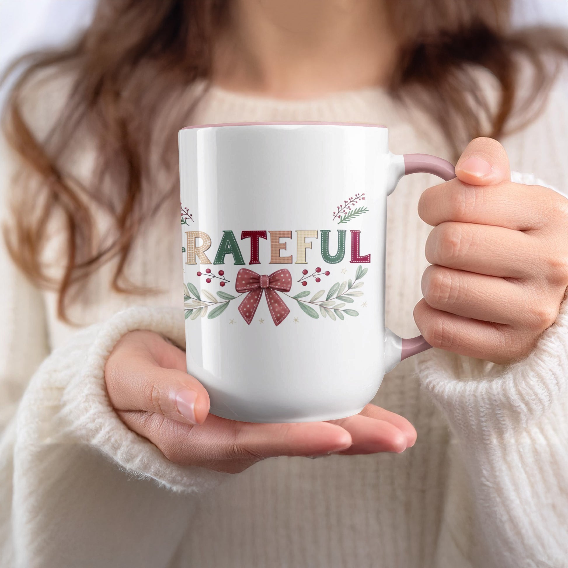 Grateful Christmas Holiday Coffee Mug for Winter Mornings