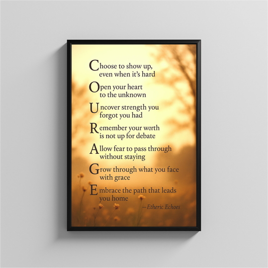 Courage Acrostic Poem Wall Art Digital Download