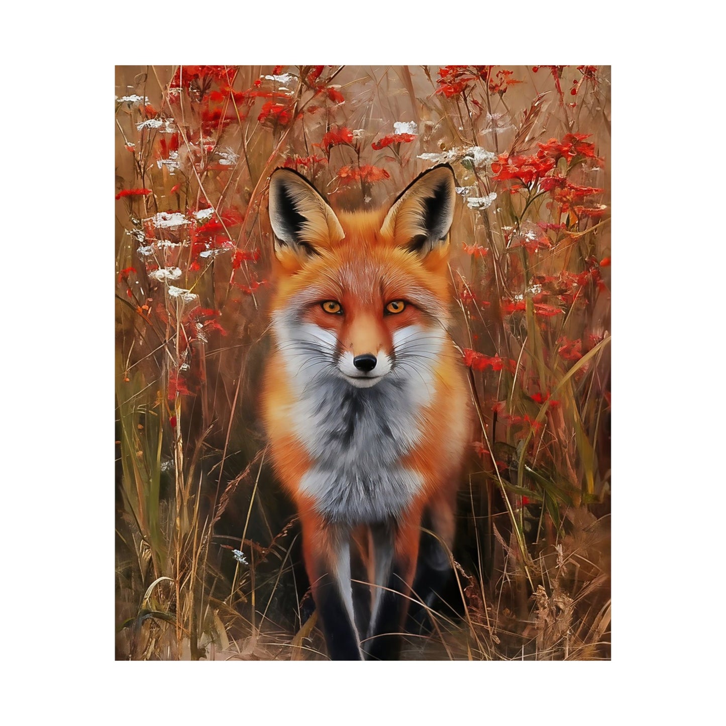 Fox In The Field Poster
