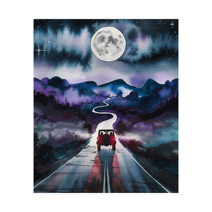 Jeep Driving into The Mountains Poster