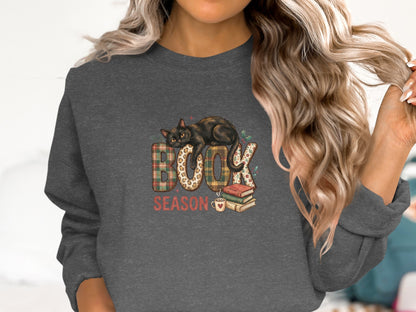 Boo Season Halloween Cat Sweatshirt