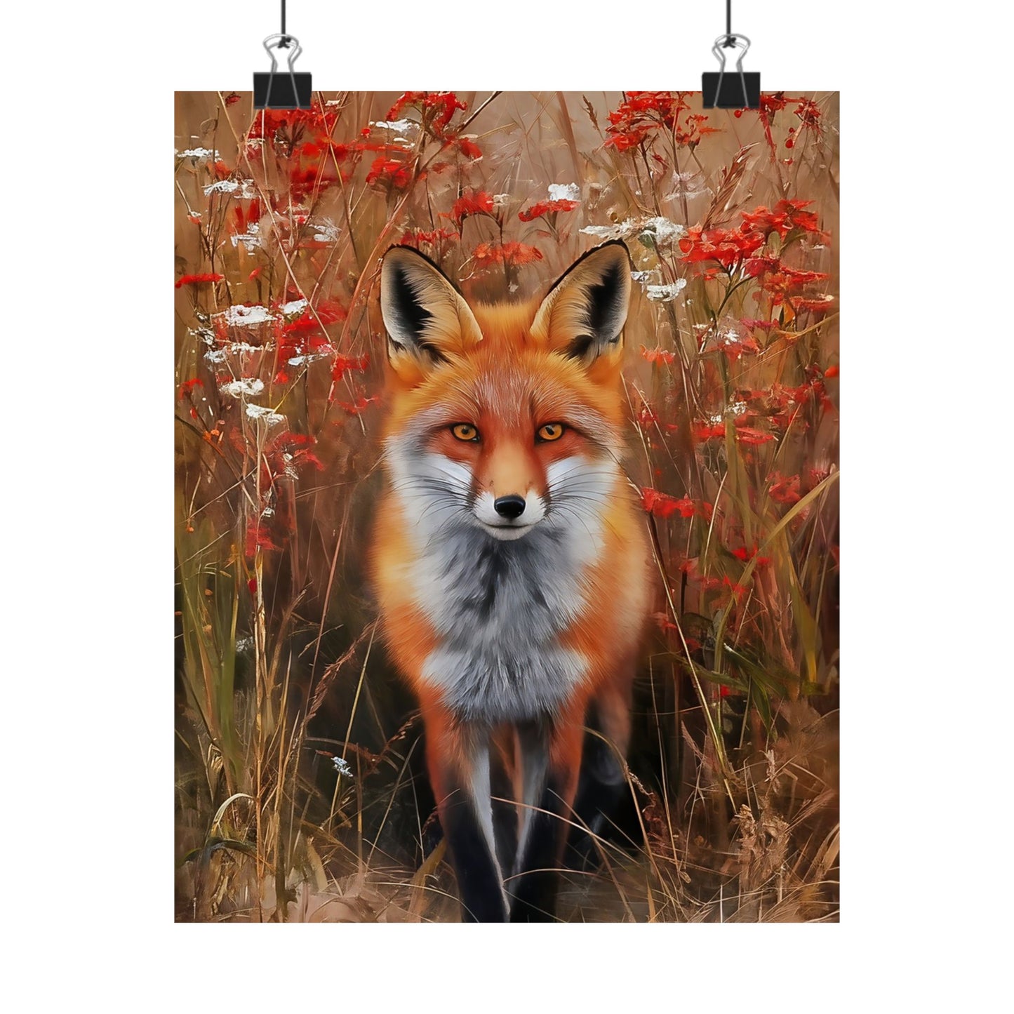 Fox In The Field Poster