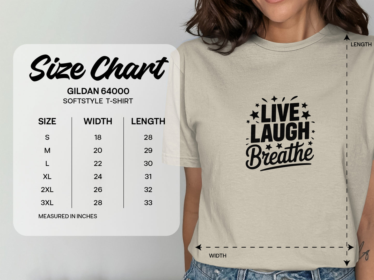 Live Laugh Breathe T-shirt product type