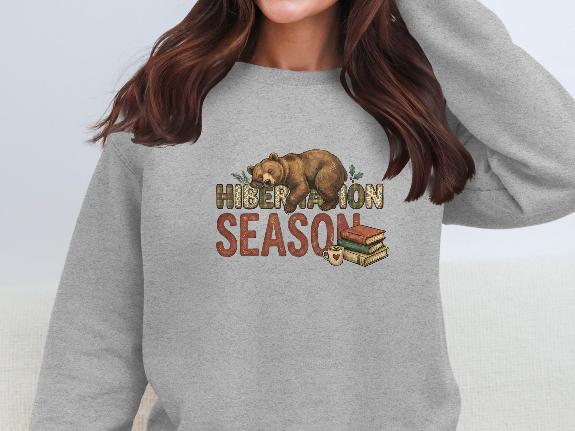 Hibernation Season Bear With Books Sweatshirt Product