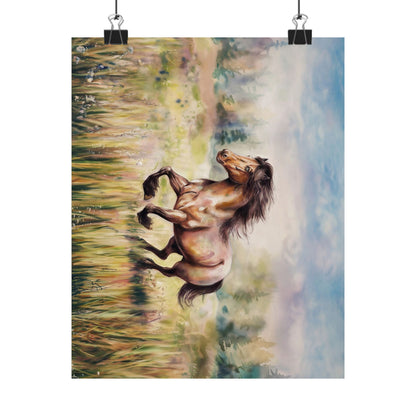 Wild Horse Watercolor Poster