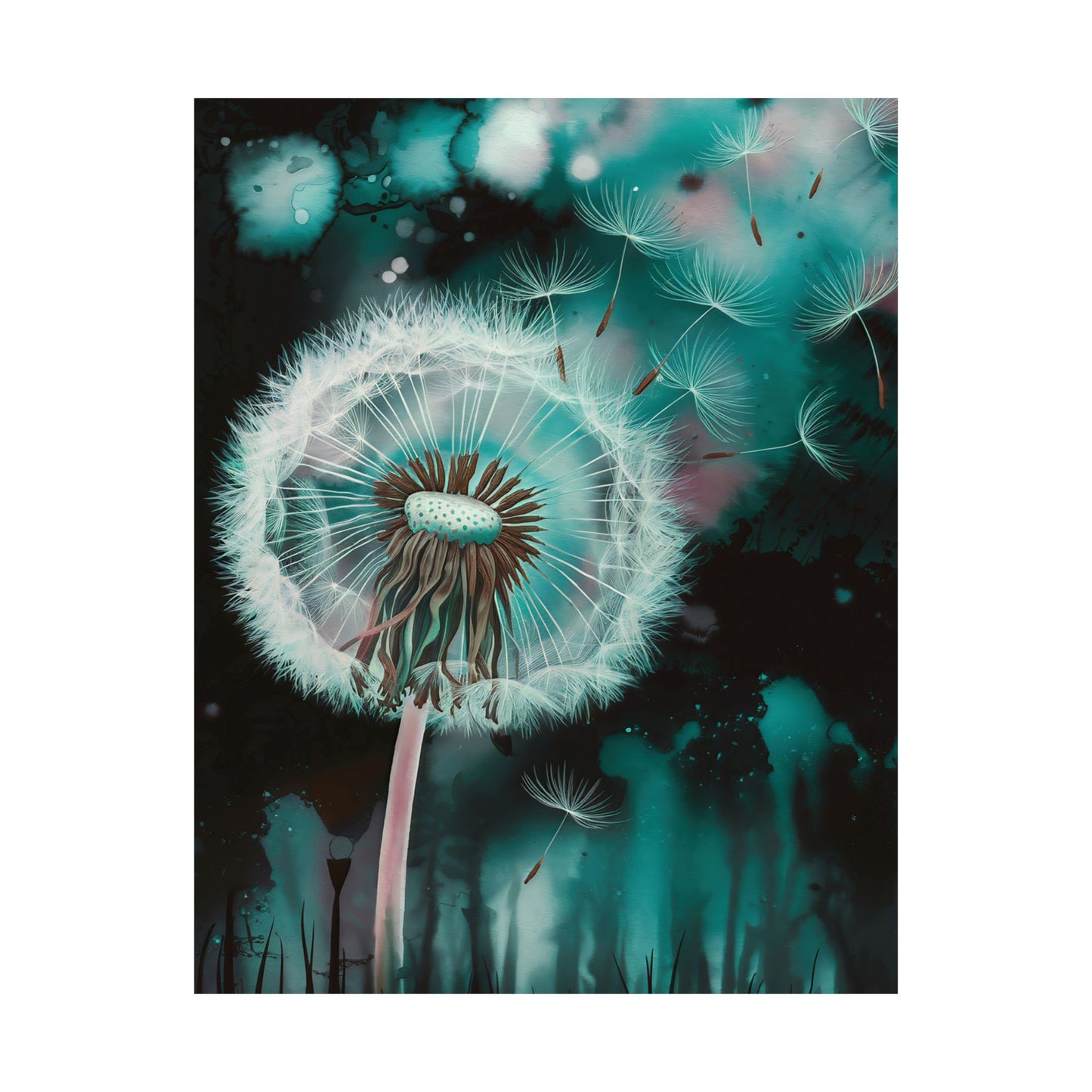 Dandelion Seeds Blowing Away Poster
