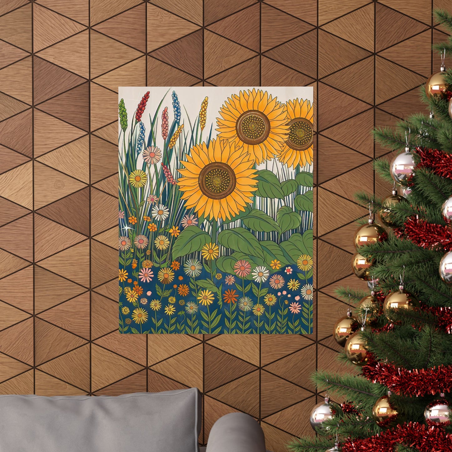 Sunflower With Wildflowers Poster