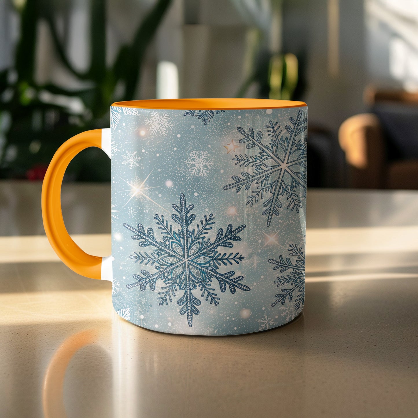 Snowflake Pattern Winter Theme Coffee Mug