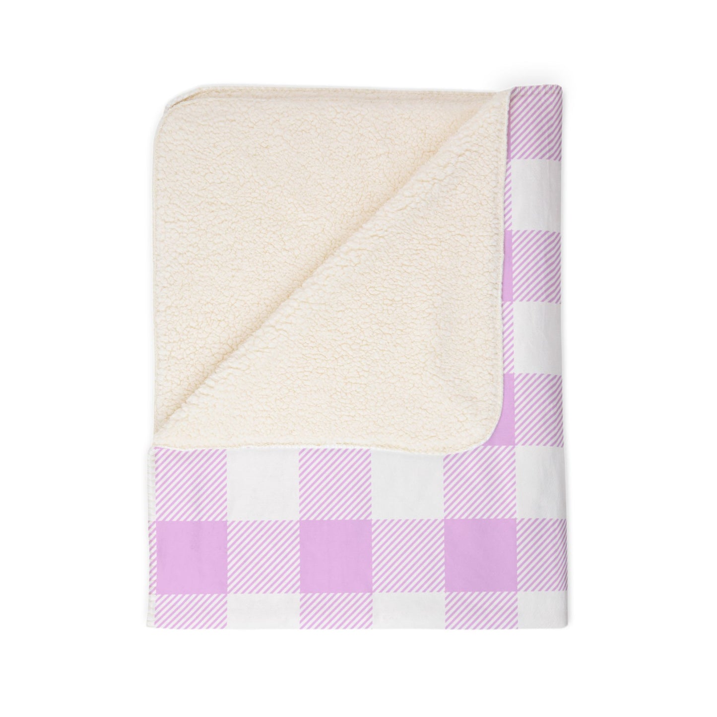 Personalized Pink Gingham Sherpa Blanket