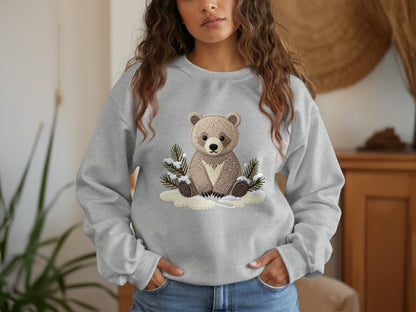 Cozy Bear in Snow Graphic Sweatshirt