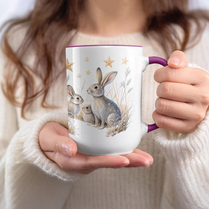 Cute Bunny Rabbit Design with Stars Mug