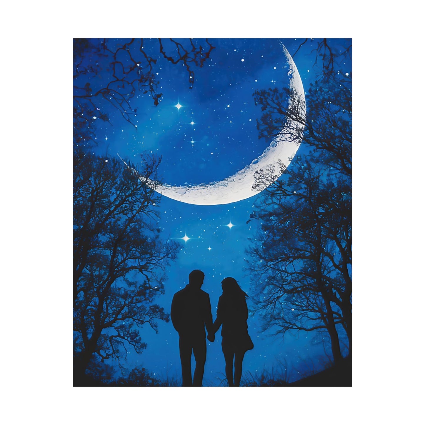 Couple Under The Moon Poster