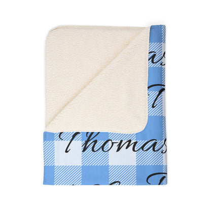 Personalized Boy's Plaid Blanket