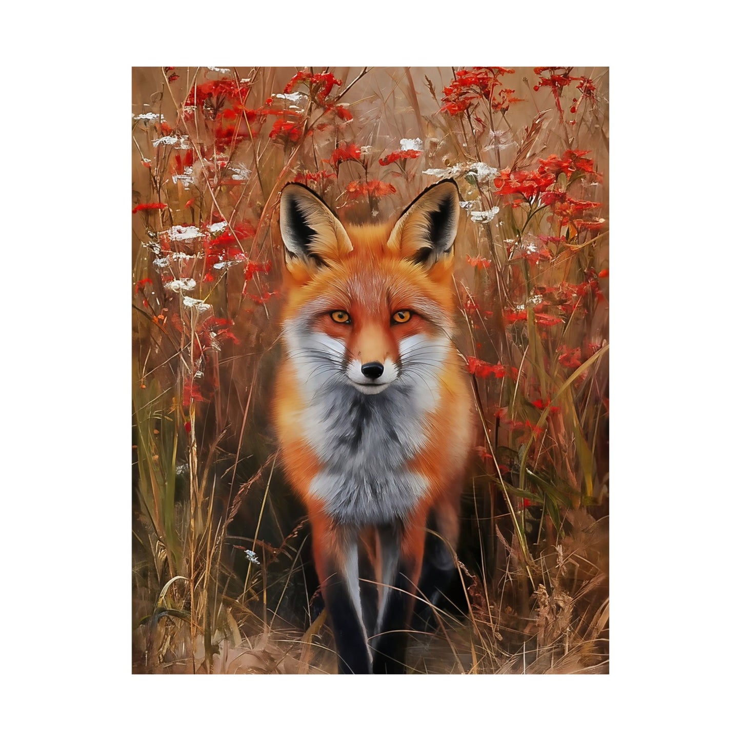 Fox In The Field Poster