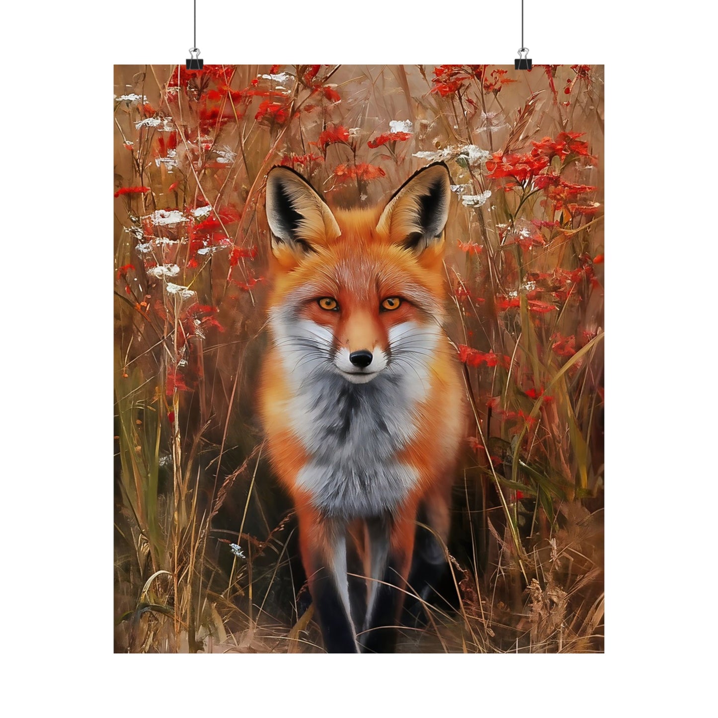 Fox In The Field Poster