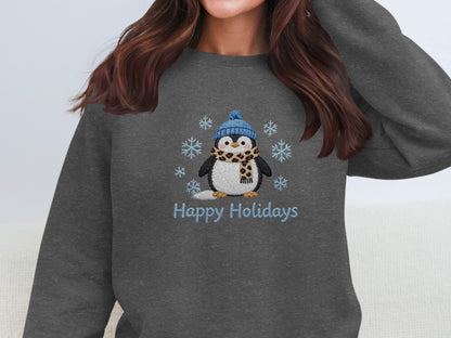 Cute Penguin Happy Holidays Sweater Perfect for Winter