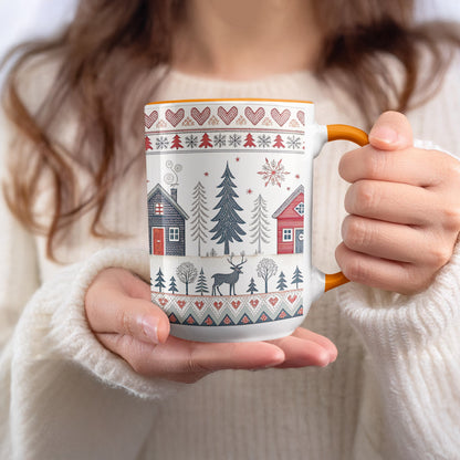 Cozy Cabin Christmas Mug With Heart Design