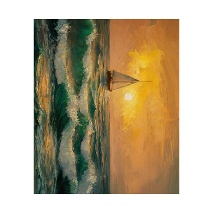 Sailboat At Sunset Poster