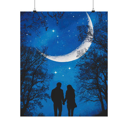 Couple Under The Moon Poster