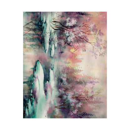 Winter Forest Stream Watercolor Poster