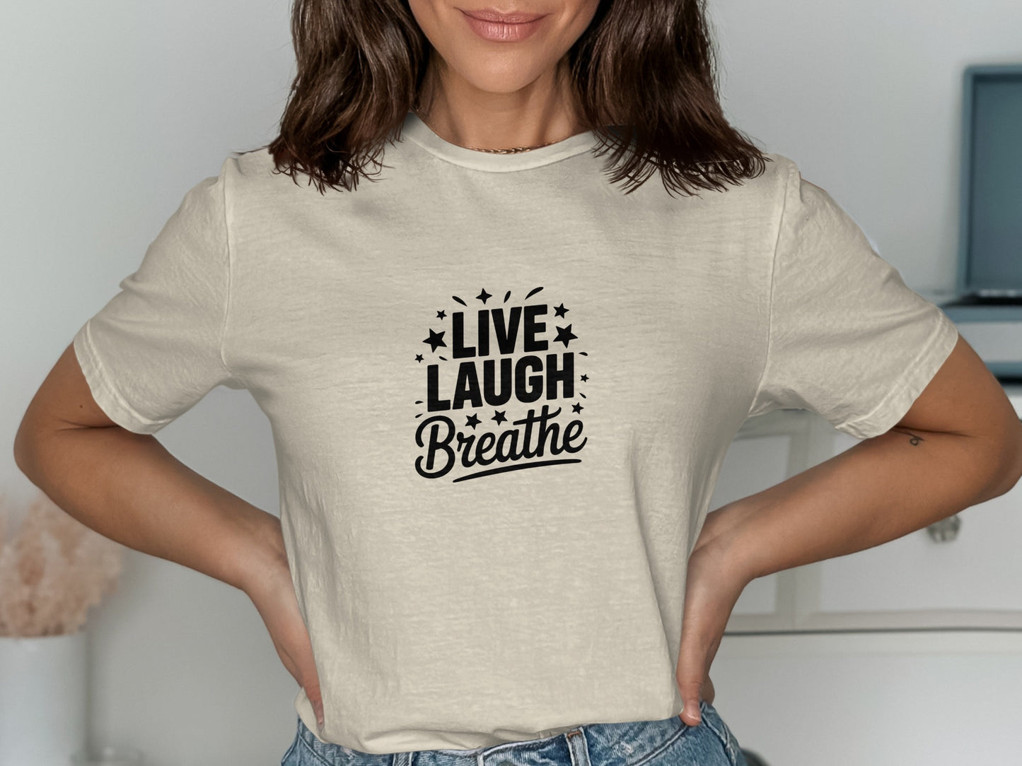 Live Laugh Breathe Graphic Tee casual women product