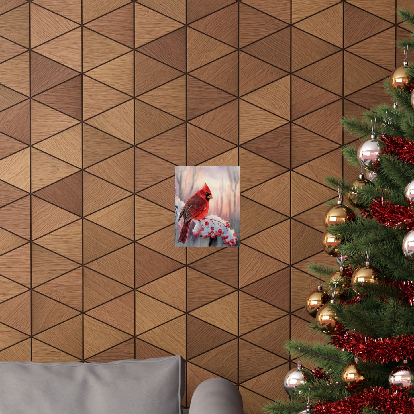 Cardinal Winter Scene Poster