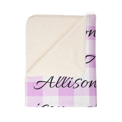 Personalized Name Pattern Sherpa Blanket