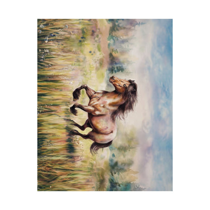 Wild Horse Watercolor Poster