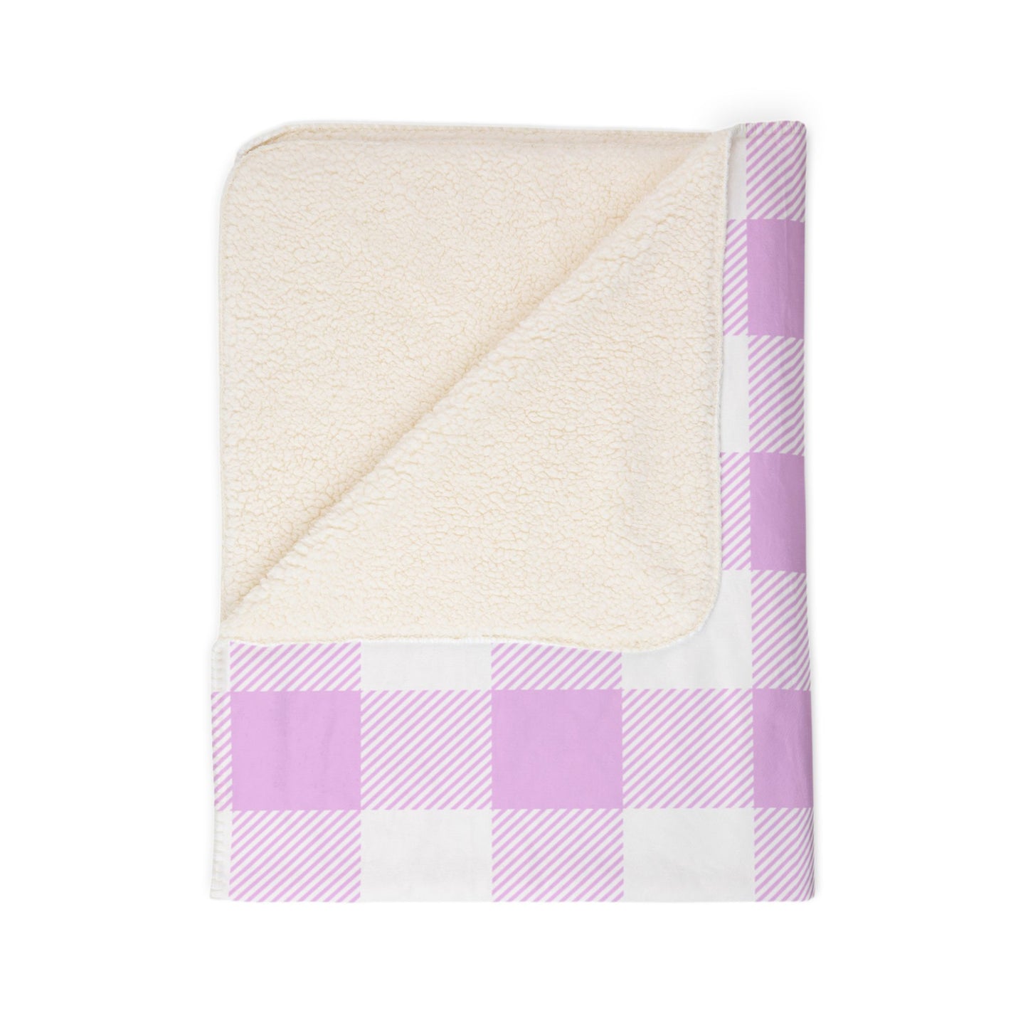 Personalized Pink Gingham Sherpa Blanket