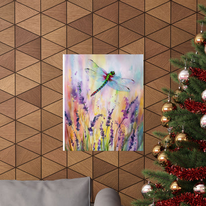 Flowers With Dragonfly Poster