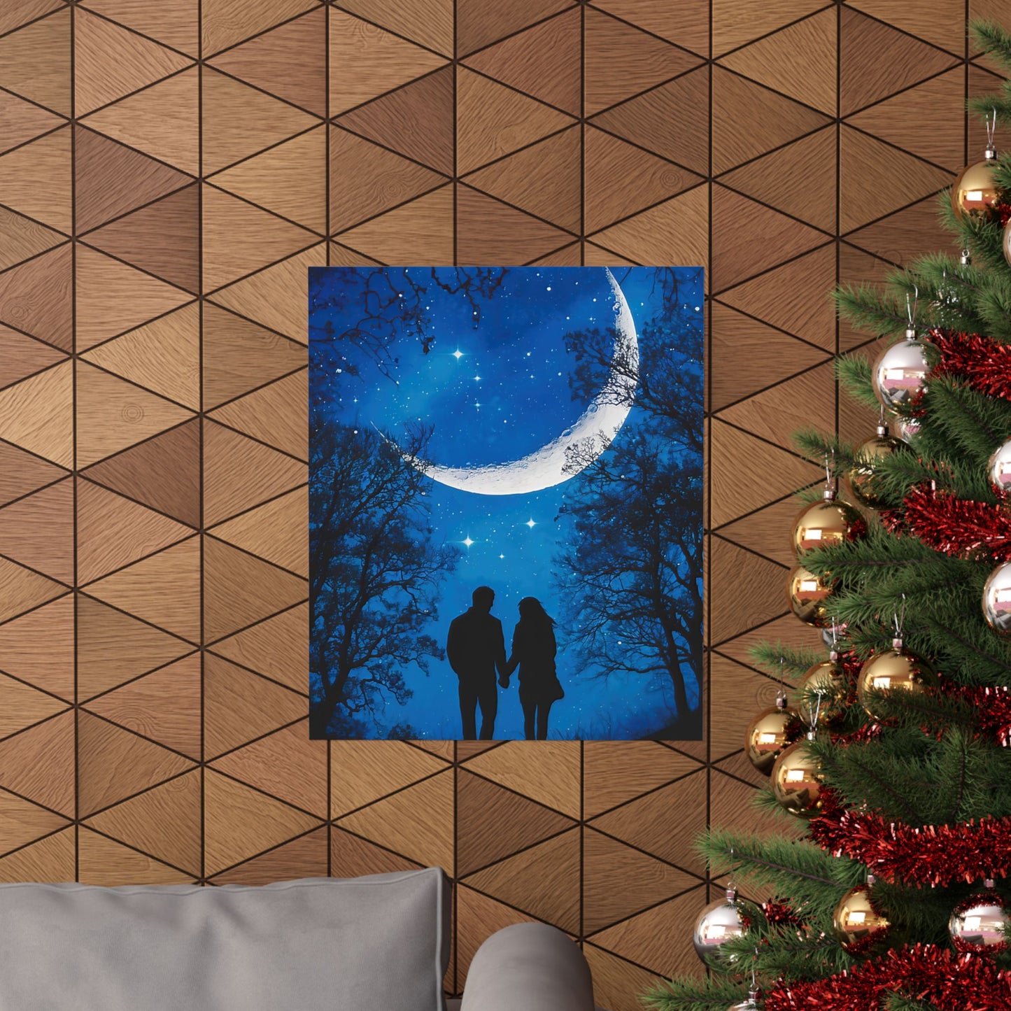 Couple Under The Moon Poster