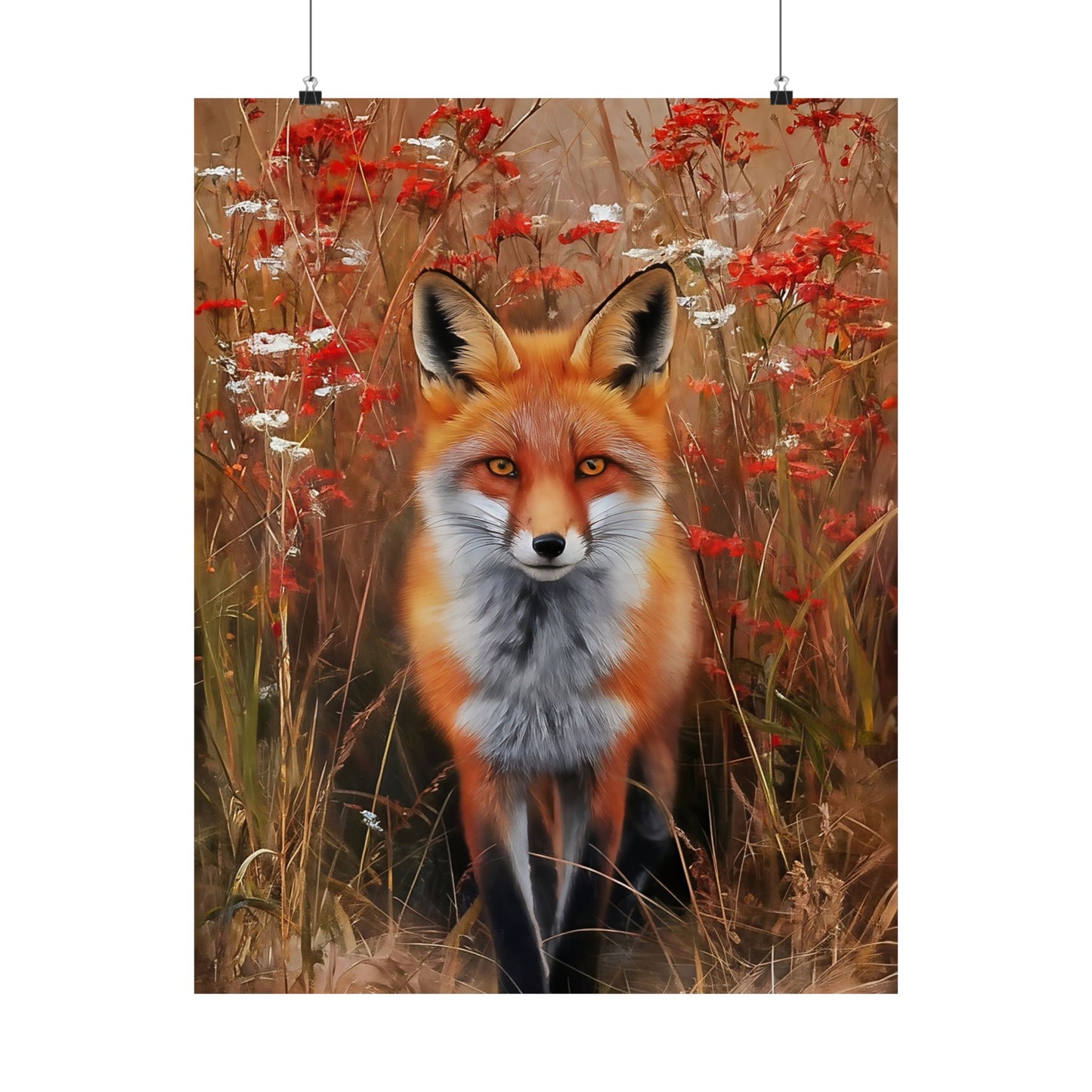 Fox In The Field Poster