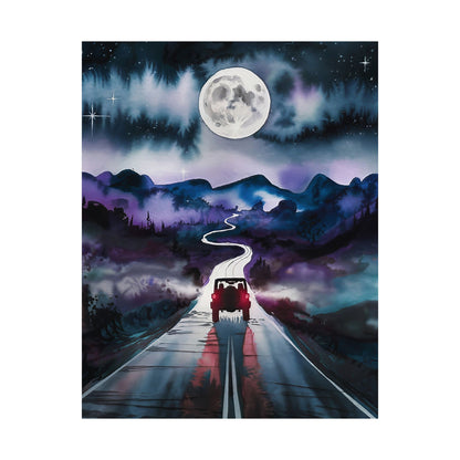 Jeep Driving into The Mountains Poster