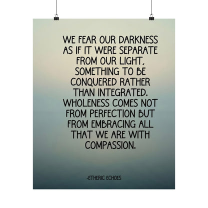 We Fear Our Darkness Poster
