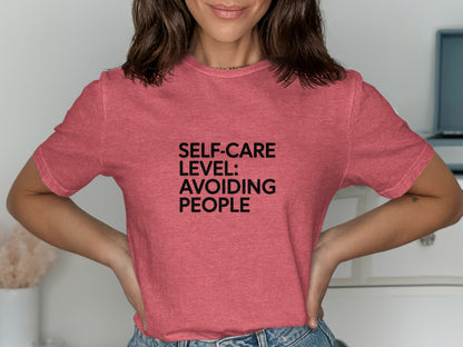 Self-Care Level Avoiding People Graphic T-shirt product
