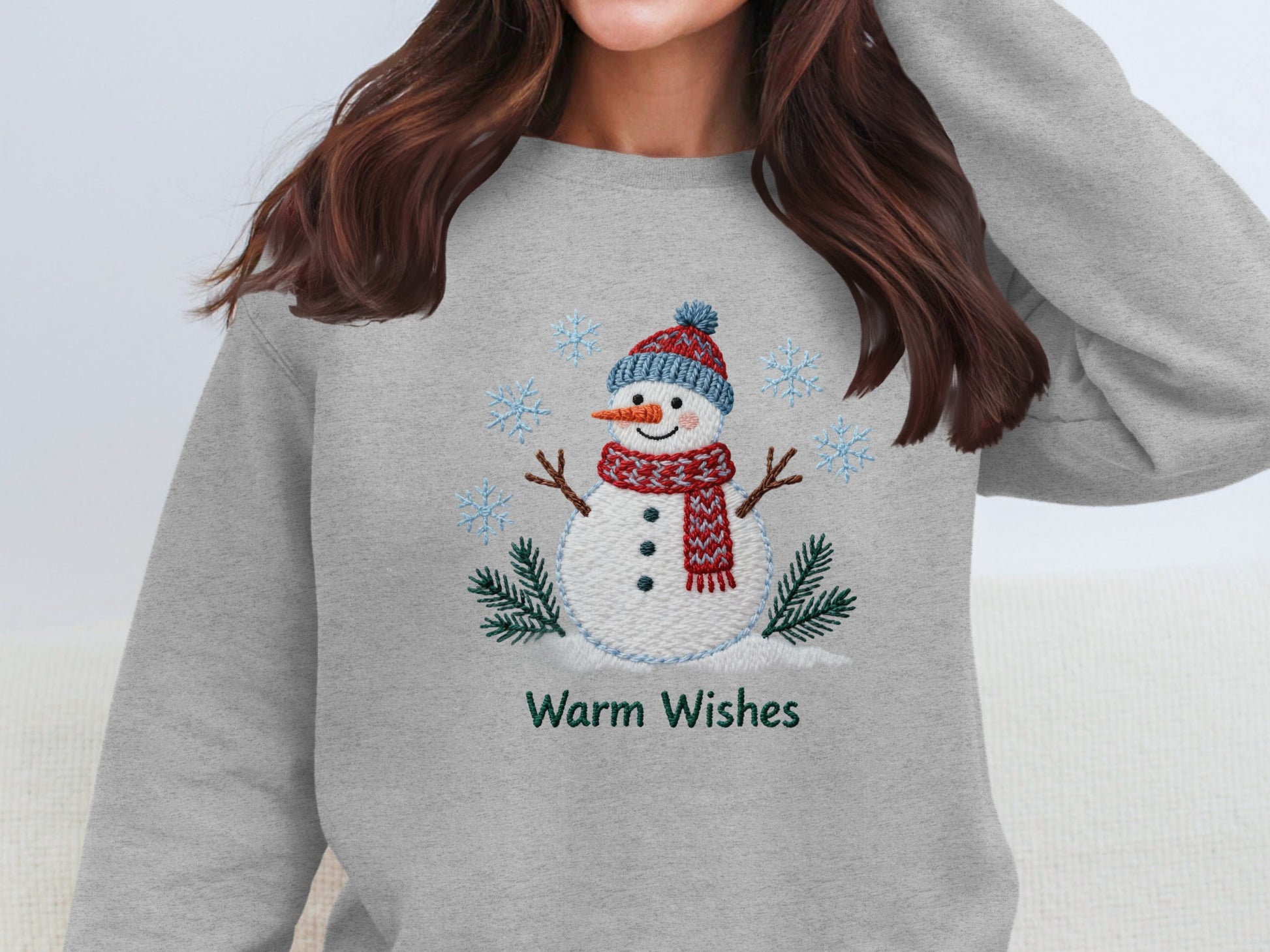 Cozy Snowman Theme Warm Wishes Sweatshirt
