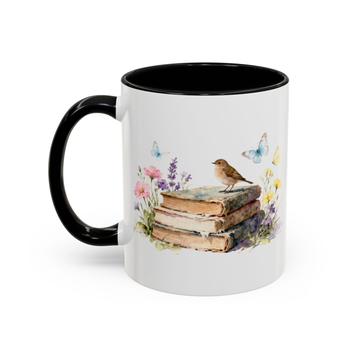 Nature Inspired Bird and Books Design Mug product