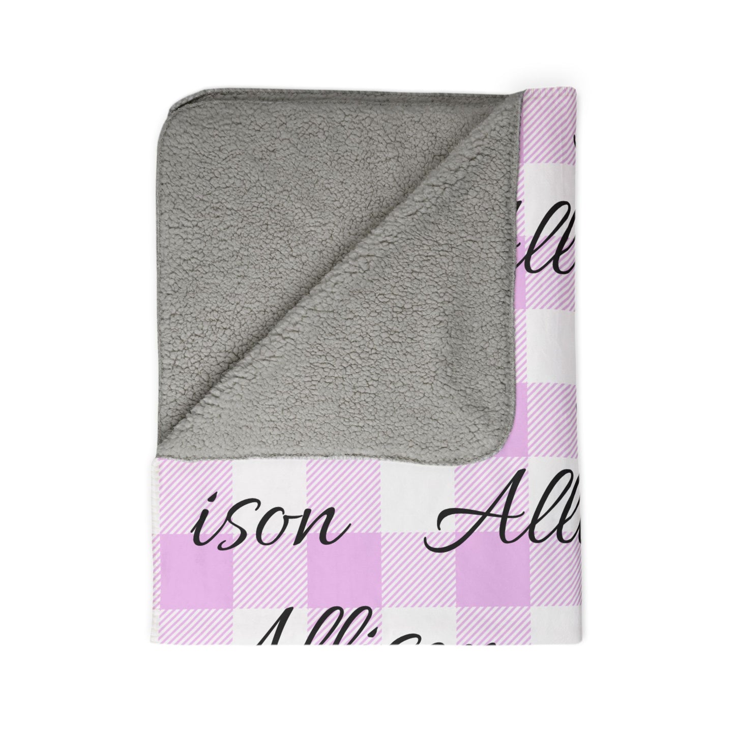 Personalized Name Pattern Sherpa Blanket